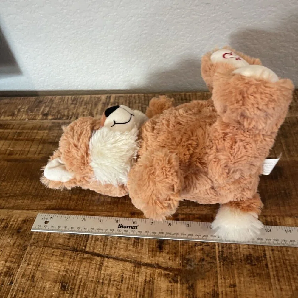 Inter American Fox Plush Orange Heart Foot Sitting Fuzzy Valentine Animal 12”